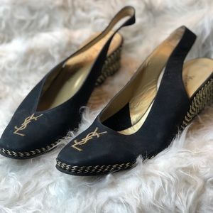 Authentic YSL vintage Wedge slides